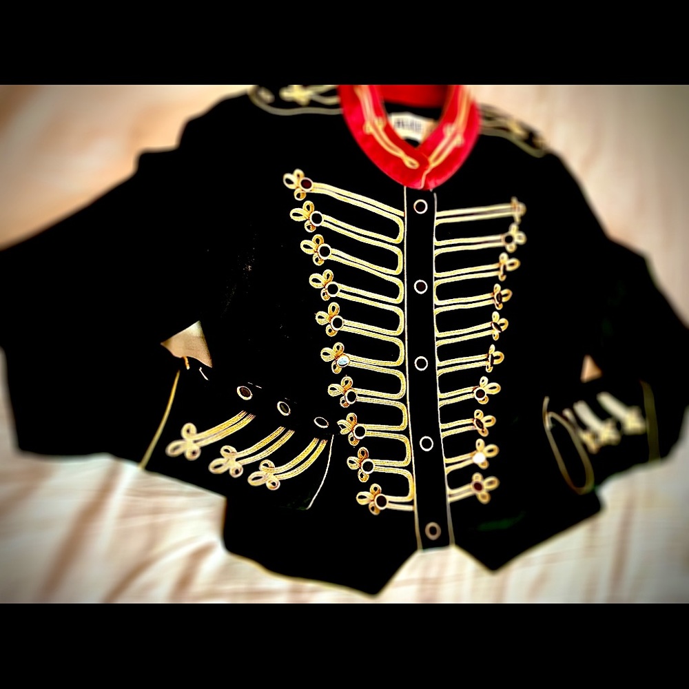 Military-style Black Short Jacket & Gold Braid